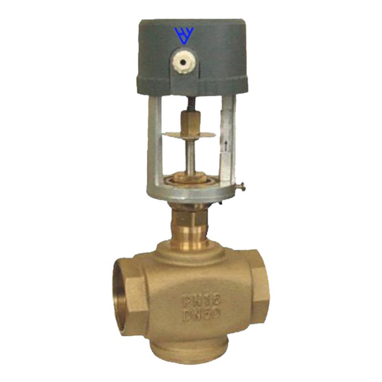 沪禹dn50小型电动调节球阀 黄铜直通式调节阀 vb3200球式调节阀