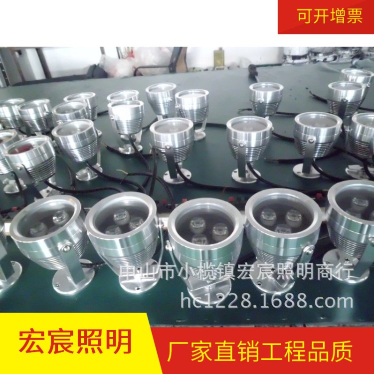 3W6WLED水池投射燈 3W6Wled水底燈 車鋁高光/金色水底射燈