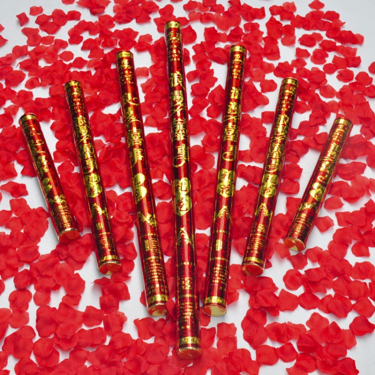 婚慶用品結婚慶典禮炮禮花旋轉式禮炮-紅色浪漫喜事100CM玫瑰花瓣