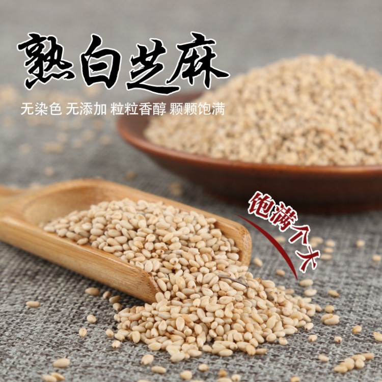 炒熟白芝麻 國產(chǎn)熟白芝麻五谷雜糧 廠家直銷低溫烘焙原料 白芝麻