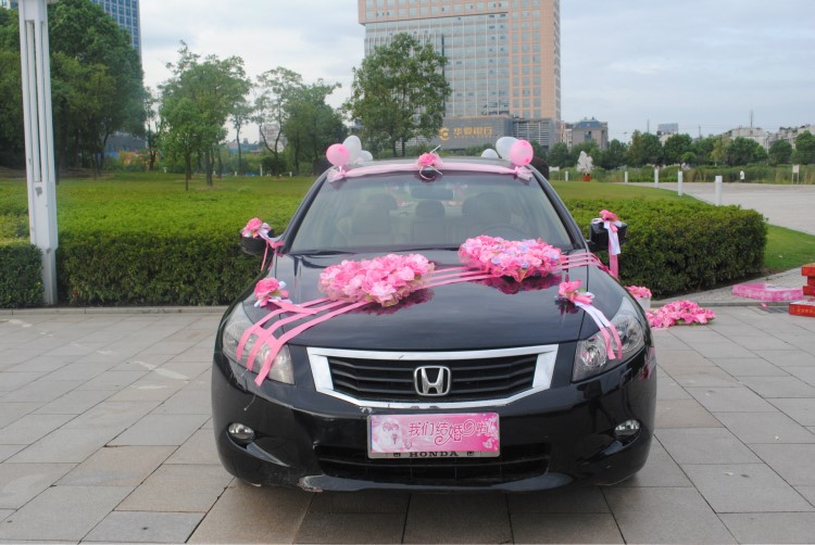 婚車主婚車裝飾套裝韓式仿真玫瑰花結(jié)婚婚慶用車頭花布置彩車I款