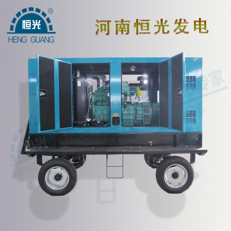 100KW康明斯發(fā)電機(jī) 100kw拖車四輪移動(dòng)靜音電站 防雨靜音移動(dòng)電站