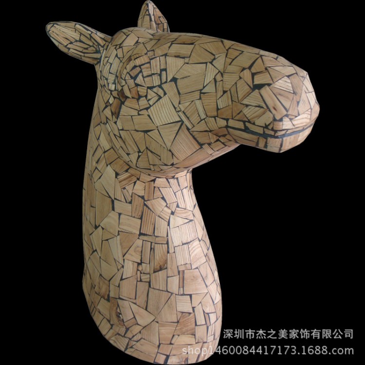 馬擺飾樹脂工藝品木質廠家直銷新款家居會所酒店裝飾品馬賽克批發
