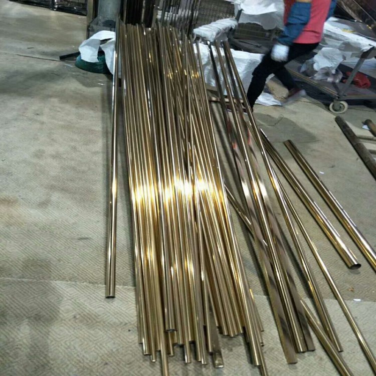 鈦金不銹鋼圓管32*1.0 鏡面金色不銹鋼管51*1.1*0.9 樓梯扶手面管