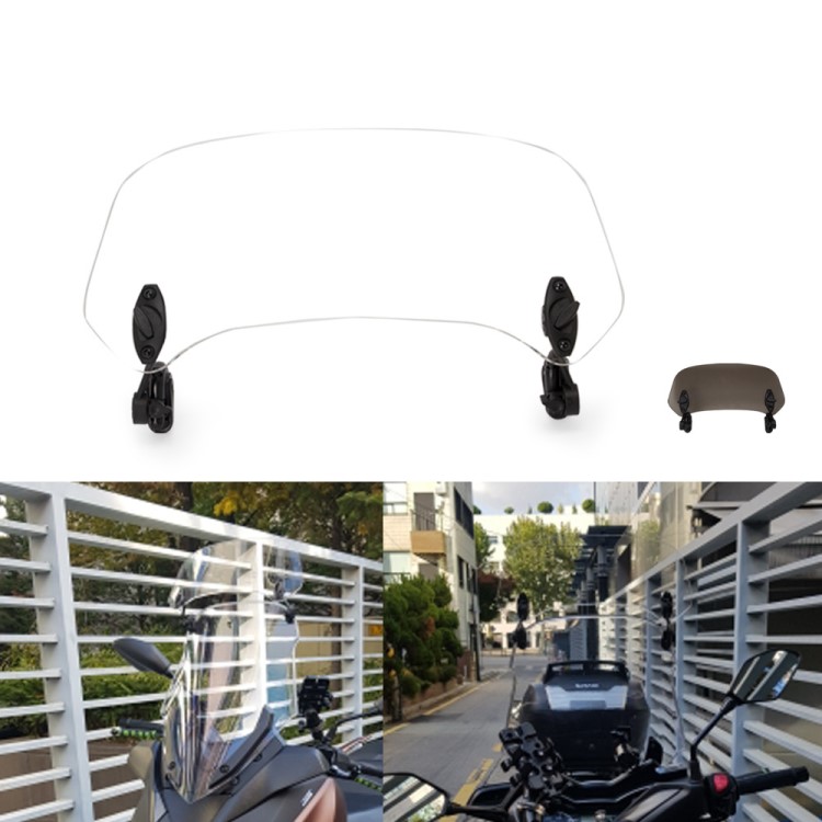 摩托車改裝加高改裝擋風(fēng)玻璃可調(diào)擋風(fēng)板擋雨鏡通用川崎鈴木雅馬哈