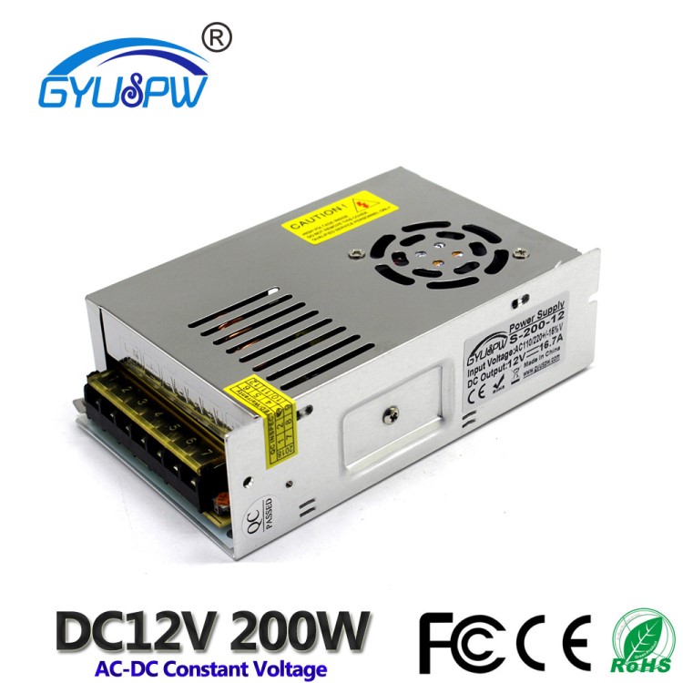 DC12V200W燈條模組顯示屏開關(guān)電源 AC220V轉(zhuǎn)12V廣告燈箱監(jiān)控電源