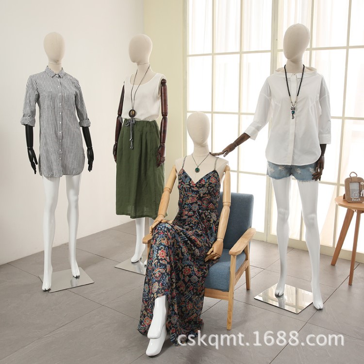 服裝店模特道具女全身人體櫥窗展示女裝模特站坐包布活動手模特架