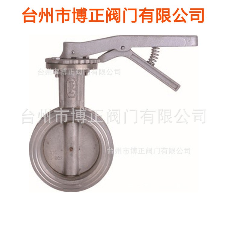 廠家直銷 新型對夾蝶閥  印染機專用蝶閥 不銹鋼雙手柄轉動蝶閥