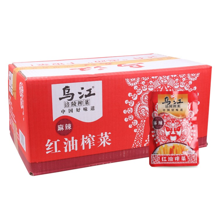 重慶特產(chǎn)烏江涪陵榨菜80g麻辣味紅油榨菜絲拌面佐餐下飯菜 咸菜