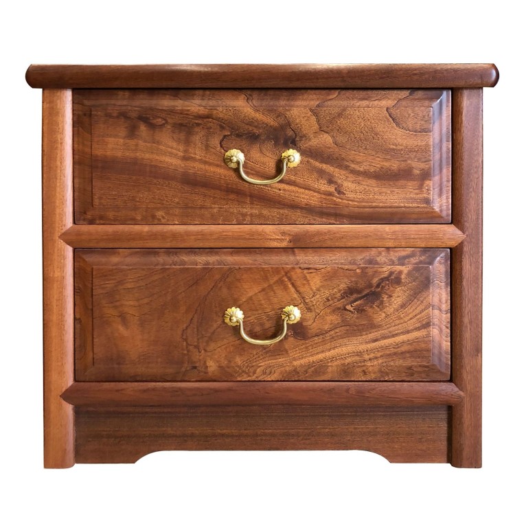 廠家包郵五折實木床頭柜 原木收納柜 雙抽屜臥室家具新品儲物柜