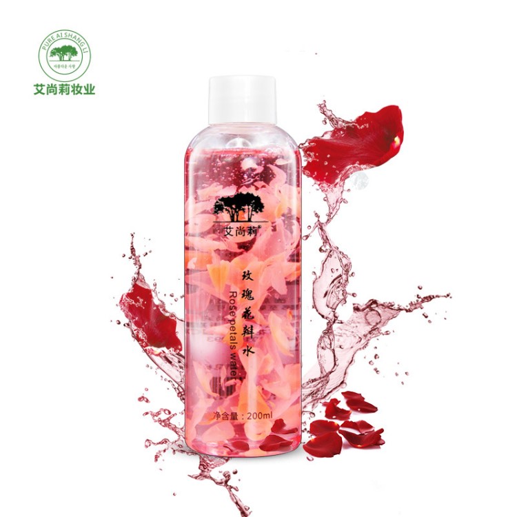 廠家定制 玫瑰露爽膚水 玫瑰花瓣化妝水化妝品OEM加工 支持拿樣