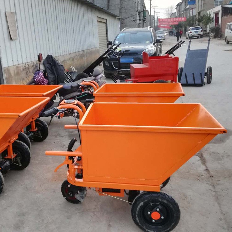 工地手推翻斗车建筑室内手掀灰斗车电梯用电动推车