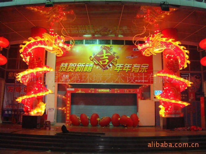 盤(pán)龍花燈 燈組 柱子裝飾 商場(chǎng)門(mén)口春節(jié)裝飾