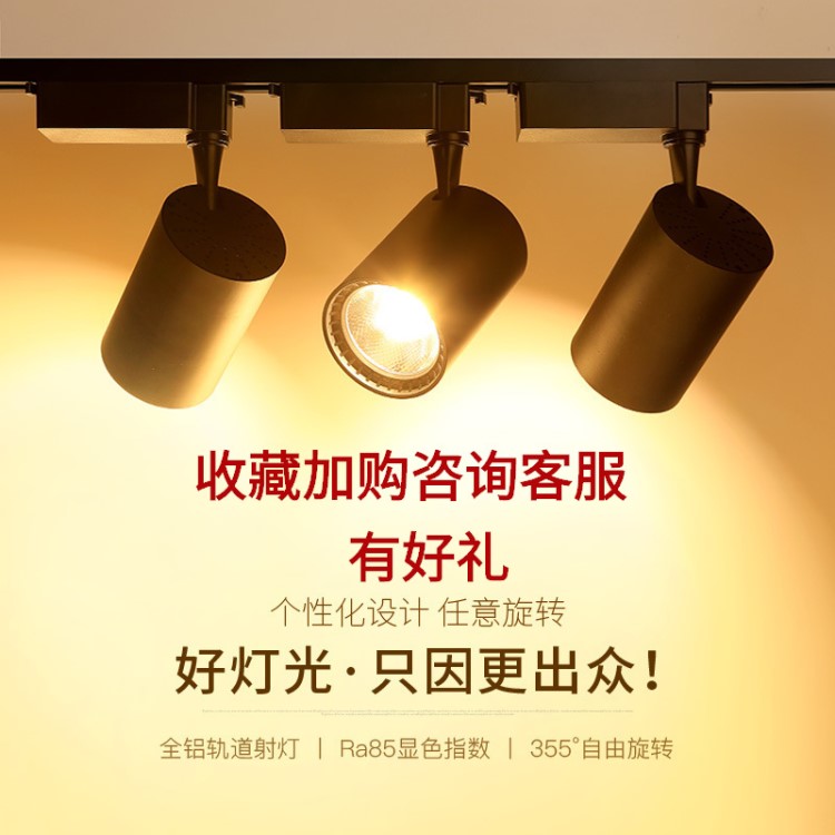 尚潔照明10w20w30w服裝櫥窗展廳軌道燈 cob射燈led軌道燈 導軌燈