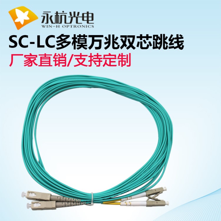 廠家定制 LC/UPC-SC/UPC-50/125-MM-OM3-3米萬兆多模雙芯光纖跳線