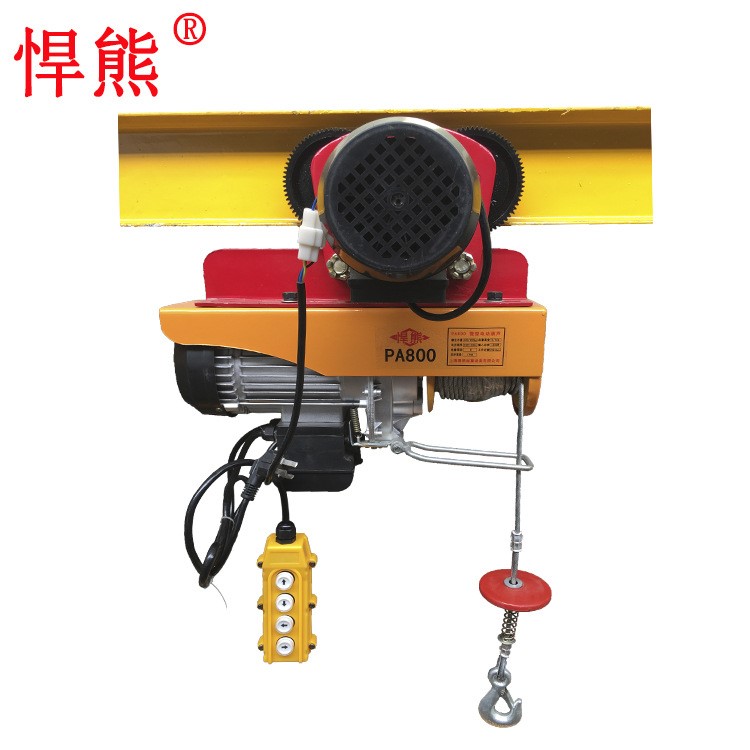 上海悍熊牌微型葫蘆PA800kg運行式鋼絲繩電動葫蘆家用吊機提升機