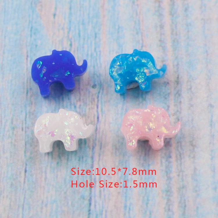 人造澳寶石 歐泊石 10.5*7.8mm 大象小孔珠 1.5mm Opal Beads