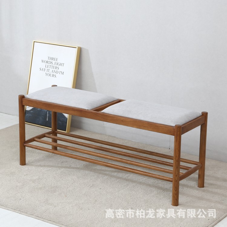 廠家直銷  實木換鞋凳 白橡木凳子 客廳家具長條凳 加工定制批發