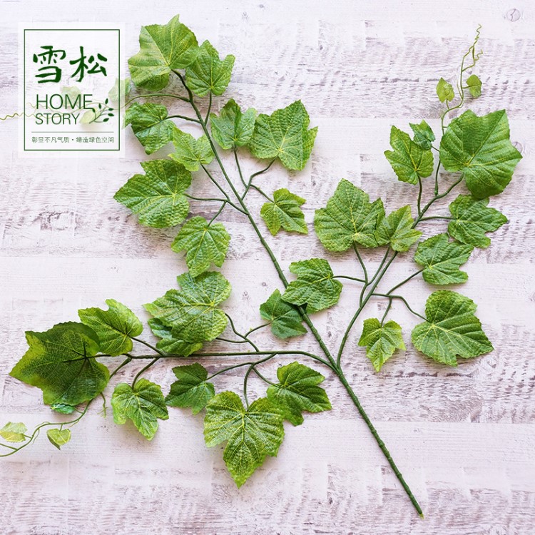 廠家批發仿真葡萄枝樹葉帶須葡萄樹枝菩提樹枝園林景觀樹枝百草園