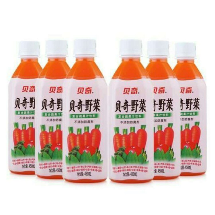 貝奇野菜汁新鮮果蔬榨取 復(fù)合蔬果胡蘿卜汁450ml*15瓶