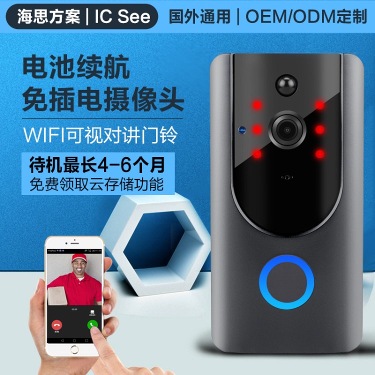 wifi門鈴可視對(duì)講攝像頭 家用智能網(wǎng)絡(luò)可視對(duì)講門鈴監(jiān)控器設(shè)備