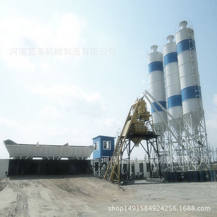 混凝土攪拌站  小型水穩(wěn)拌合站 自動(dòng)控制時(shí)產(chǎn)60方水泥攪拌站