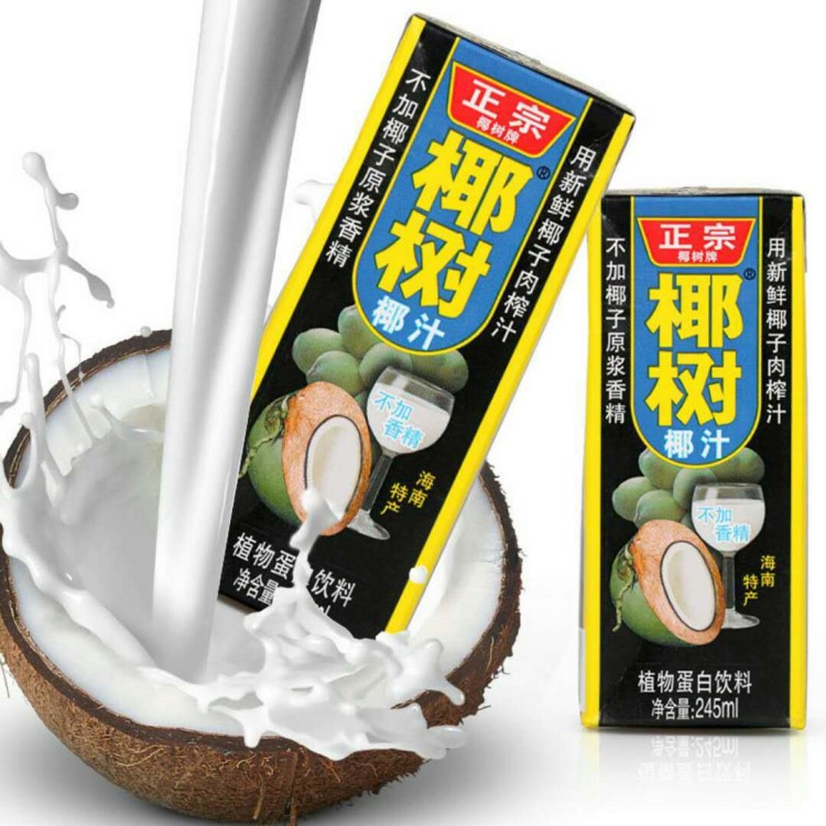 海南椰樹軟椰子汁245ml*24盒 新鮮椰肉鮮榨的椰子汁