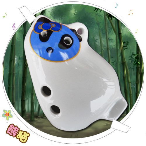 陶笛批發 新立瓷笛 樂器 六孔中音C調 熊貓