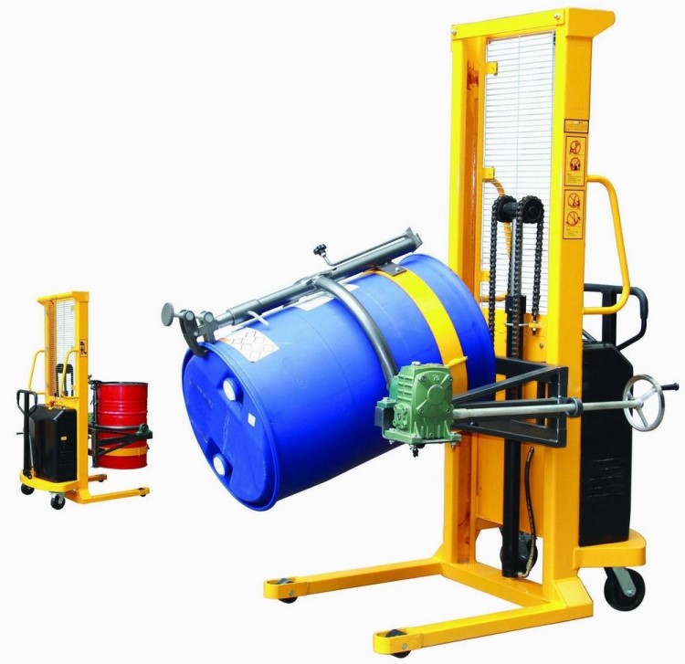 翻轉油桶堆高車 半電動 定做 配重型 全電動 圓桶升高車裝卸車