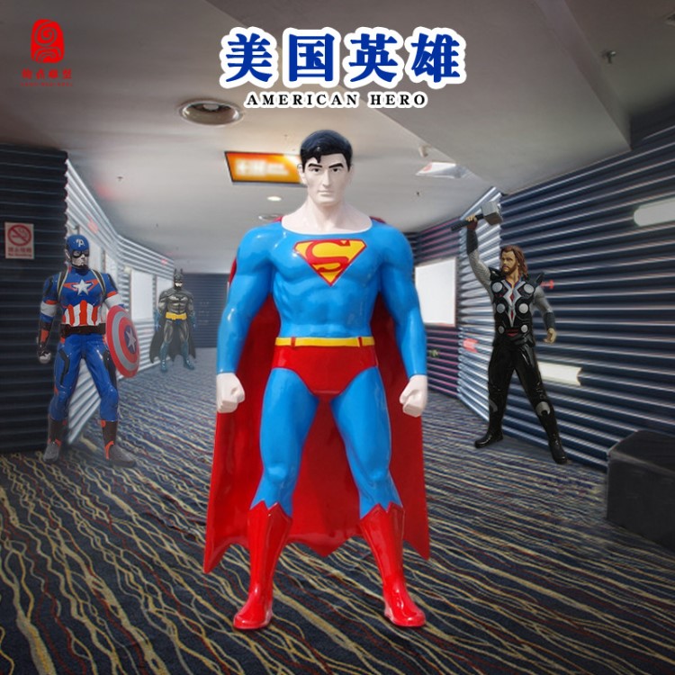 玻璃鋼鋼鐵俠雕塑 電影院大型動漫人物樹脂擺件超人蜘蛛俠綠巨人