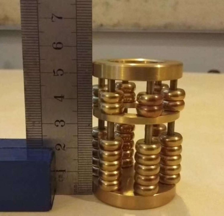 金屬銅筆筒 銅制運算盤毛筆筆筒 雕刻辦公工藝品  五金配件