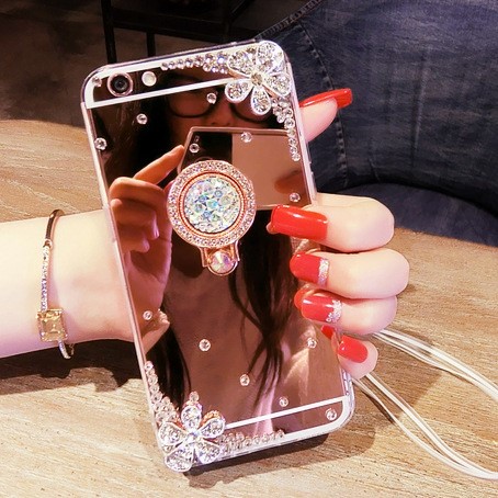 新款iPhoneXSMAXR8手機殼女軟鑲鉆蘋果76Splus保護套創意鏡面適用