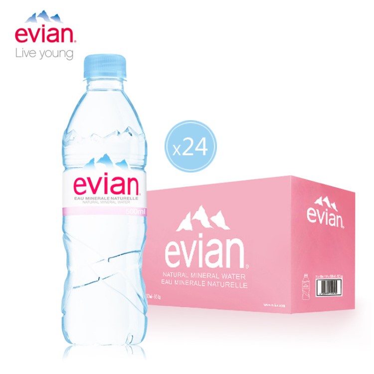 法國原裝 Evian依云礦泉水500ml*24瓶 依云水批發(fā)