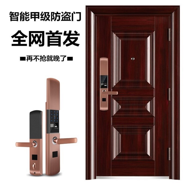 防盜門門入戶門進戶家用門鋼質門標準門智能指紋鎖門大門