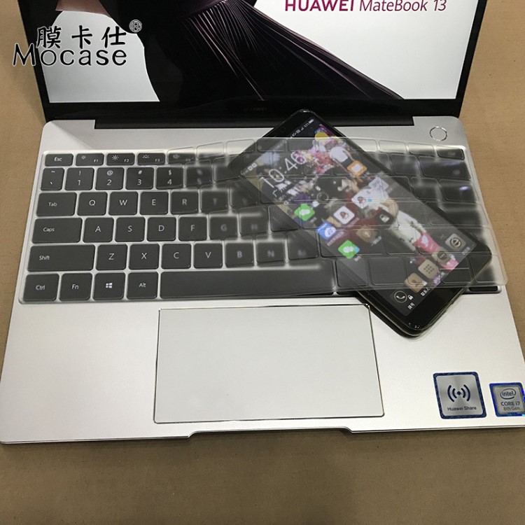 適用華為MateBook13全面屏WRT-W29筆記本電腦納米銀TPU透明鍵盤膜