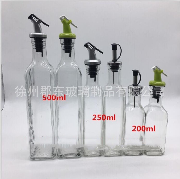 橄榄油玻璃瓶山茶油瓶 100ml250毫升配倒油嘴500g厨房调味分装瓶