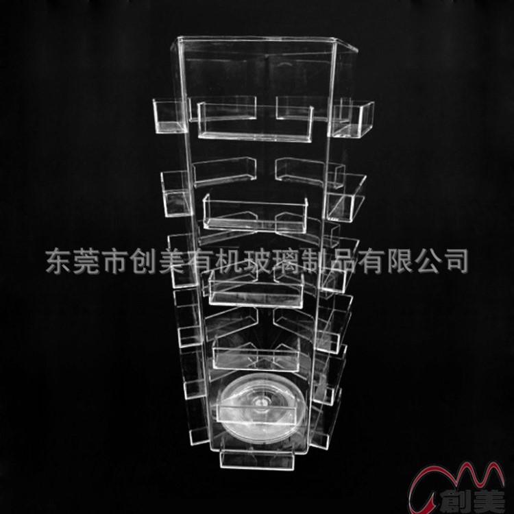 透明5邊形旋轉亞克力名片架 壓克力卡片展架 有機玻璃展示架