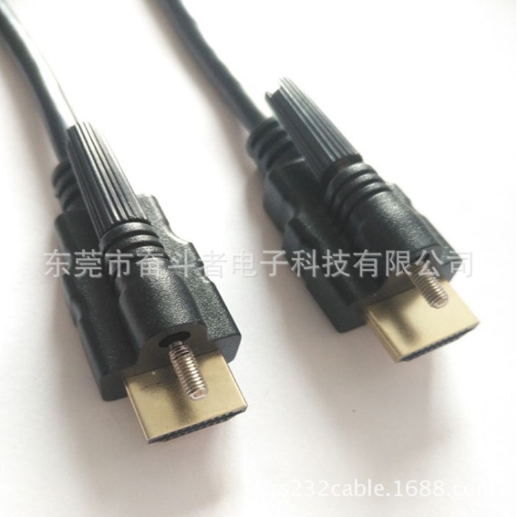 HDMI1.4版 公頭帶耳朵鎖螺絲線(xiàn) HDMI公對(duì)公帶耳朵線(xiàn) HDMI視頻線(xiàn)