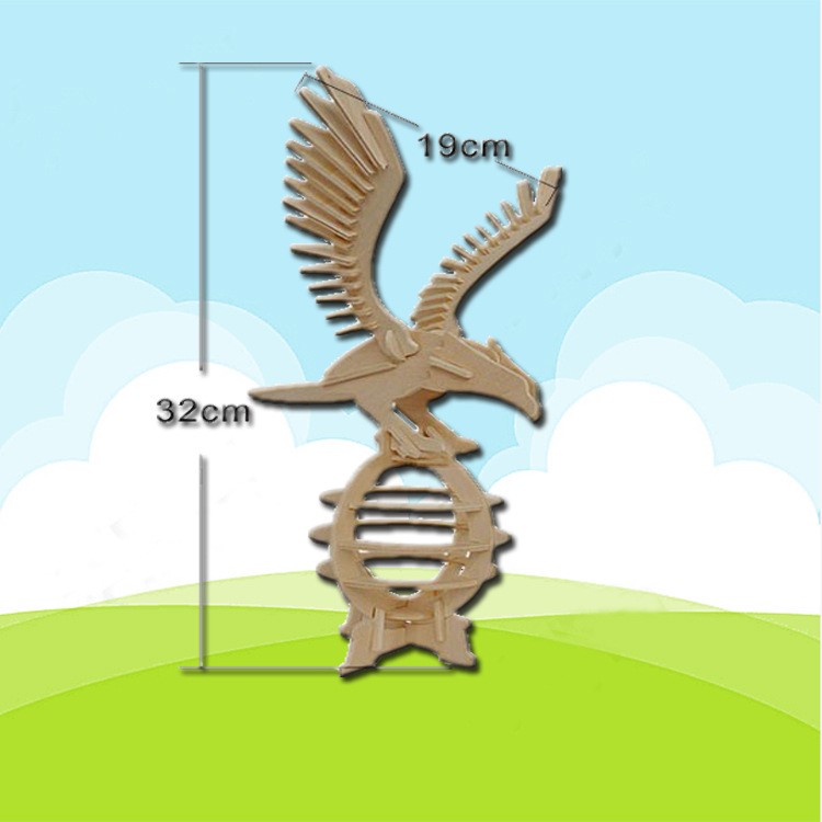 啟教廠家直銷膠合板木質(zhì)小玩具3D立體拼圖仿真模型玩具椴木板切割