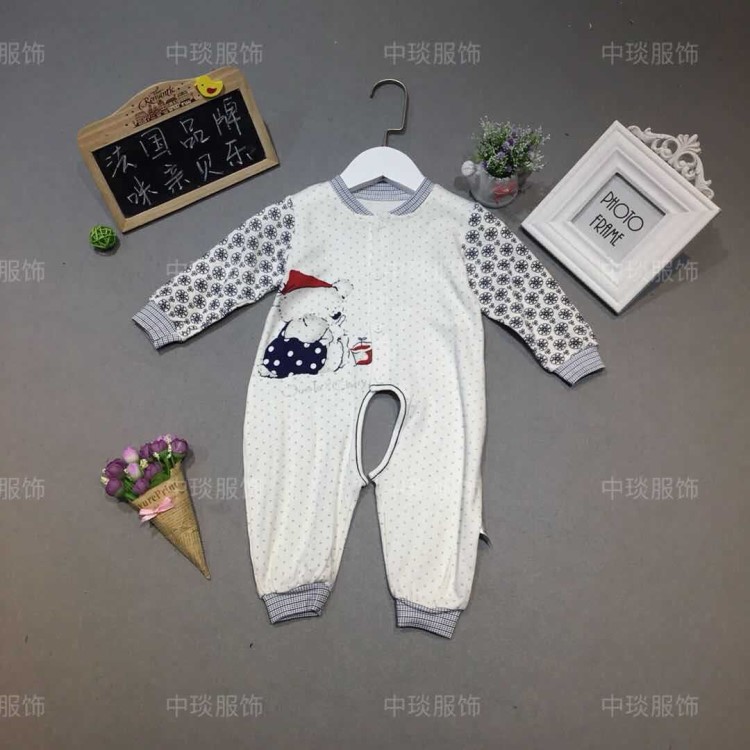 2018秋季棉嬰兒連體服品牌咪親貝樂(lè)嘻哈風(fēng)格嬰兒童套裝尾貨批發(fā)