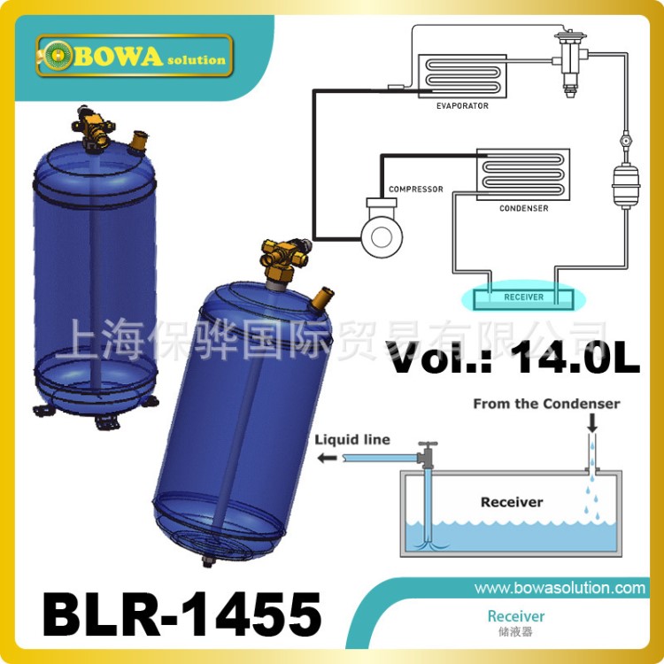14L立式冷媒儲(chǔ)液罐匹配12P低溫速凍設(shè)備或自然復(fù)疊高溫?zé)岜脵C(jī)組