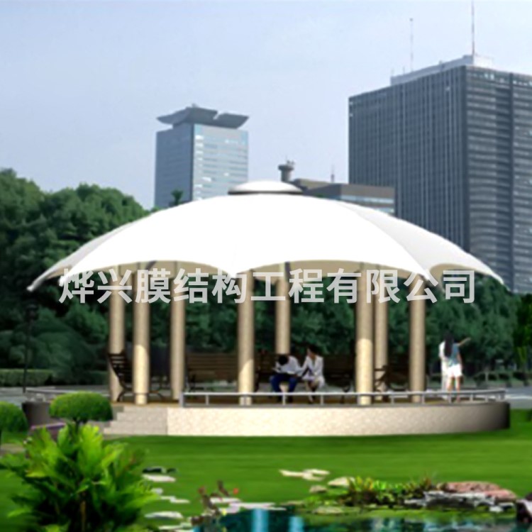 精美時尚膜結(jié)構(gòu)景觀涼亭，遮陽棚，張拉膜汽車棚，膜結(jié)構(gòu)走廊