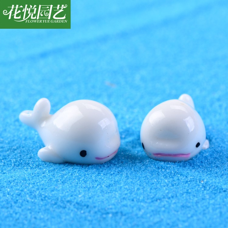 白色小海豚 海豚公仔 苔蘚微景觀擺件 zakka樹脂擺件 工藝品擺件