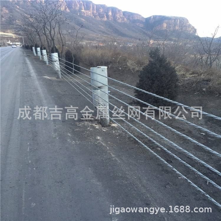 西藏厂家绳索护栏 高速公路安装缆索护栏 防撞钢索护栏