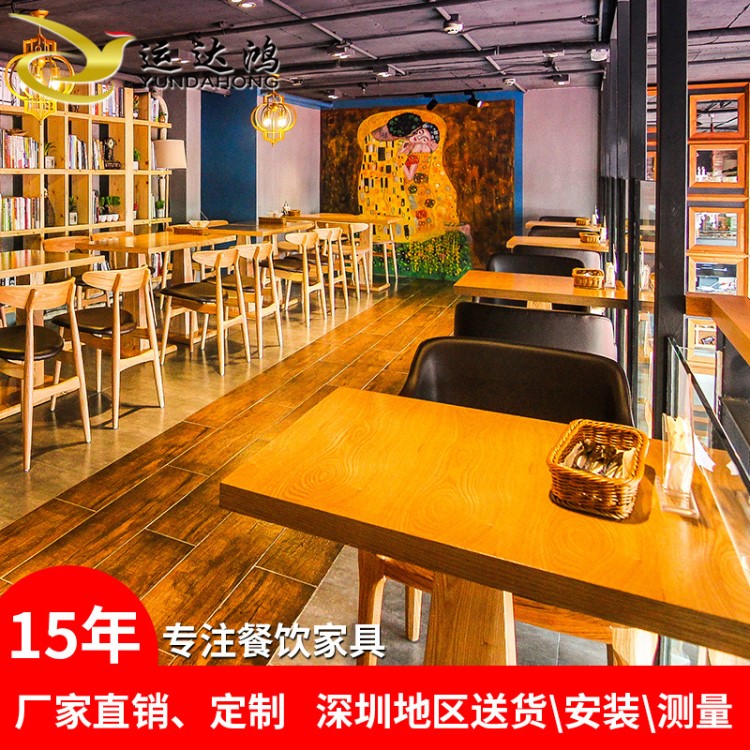 现代中式茶餐厅桌椅厂家直销 特色主题餐厅酒店大理石长方形桌子