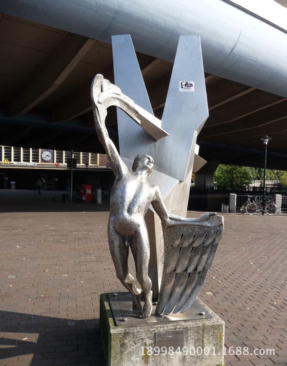 電影拍攝不銹鋼人物雕塑/無錫步行街不銹鋼雕塑HHR007