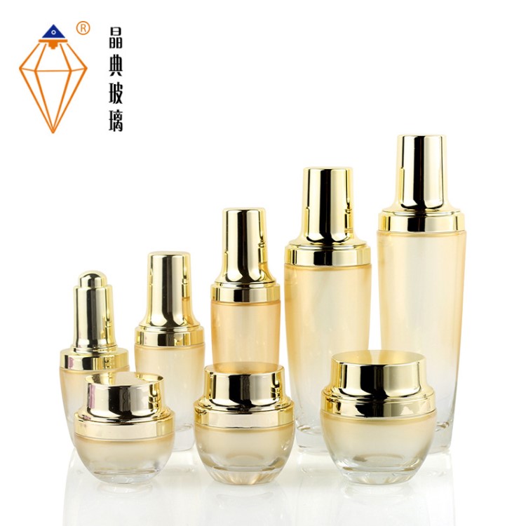 小黑瓶 化妝品玻璃瓶套裝15g 30ml 50ml 120ml護(hù)膚精華包裝瓶