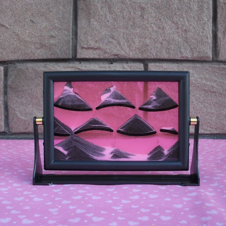 批發(fā)方型創(chuàng)意3d動(dòng)景藝術(shù)流沙畫 送禮居家擺飾玻璃工藝品沙漏擺件