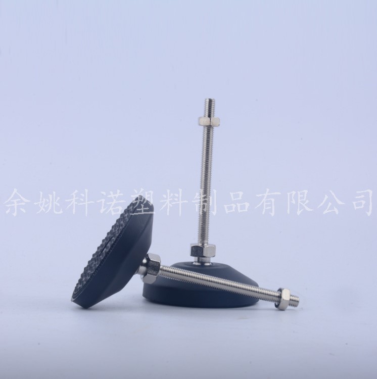 M8*100萬(wàn)向不銹鋼防滑地腳 金屬鍍鎳避震地腳 PA6防滑尼龍?zhí)隳_