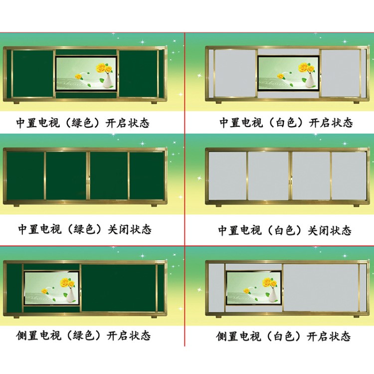 生產(chǎn) 教學黑板 推拉黑板 米黃板 鑲電子白板 液晶教學一體機